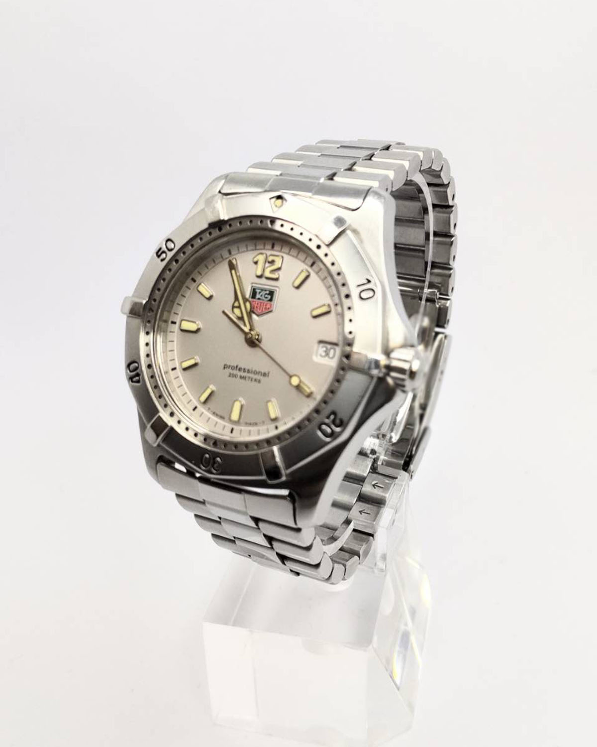 電池交換済 TAG Heuer タグホイヤー リンク WT141H デイト 200m防水 白  